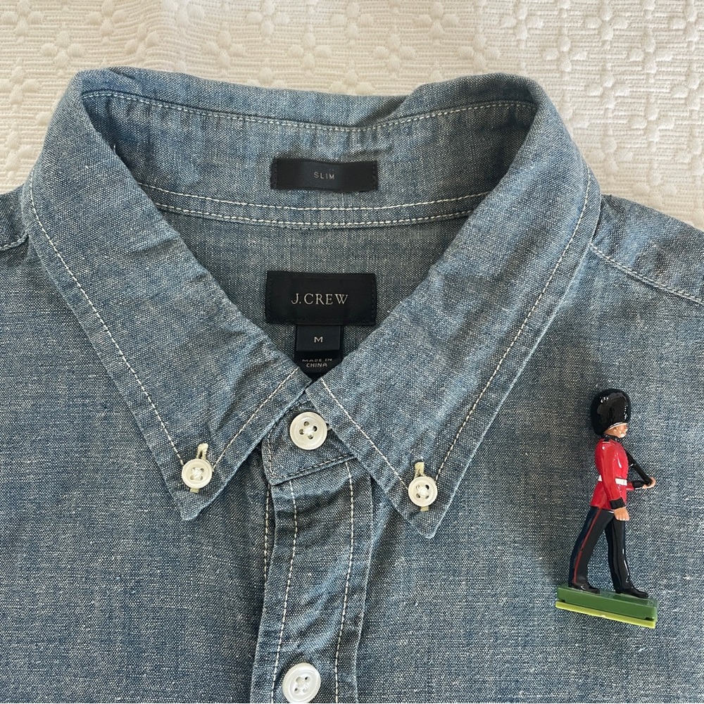 NWOT J.Crew Men's M Slim Fit Japanese Chambray Shirt Retail $98
